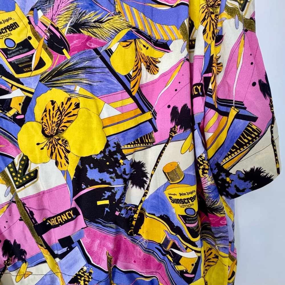 Palm Angels Pink and Yellow Graphic Blouse and Shorts set, size L, made in Italy - Picture 12 of 16